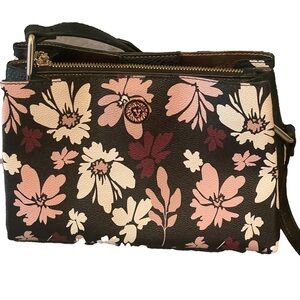 Anne Klein Floralcore Barbiecore Crossbody Gold-toned Hardware Adjustable Strap